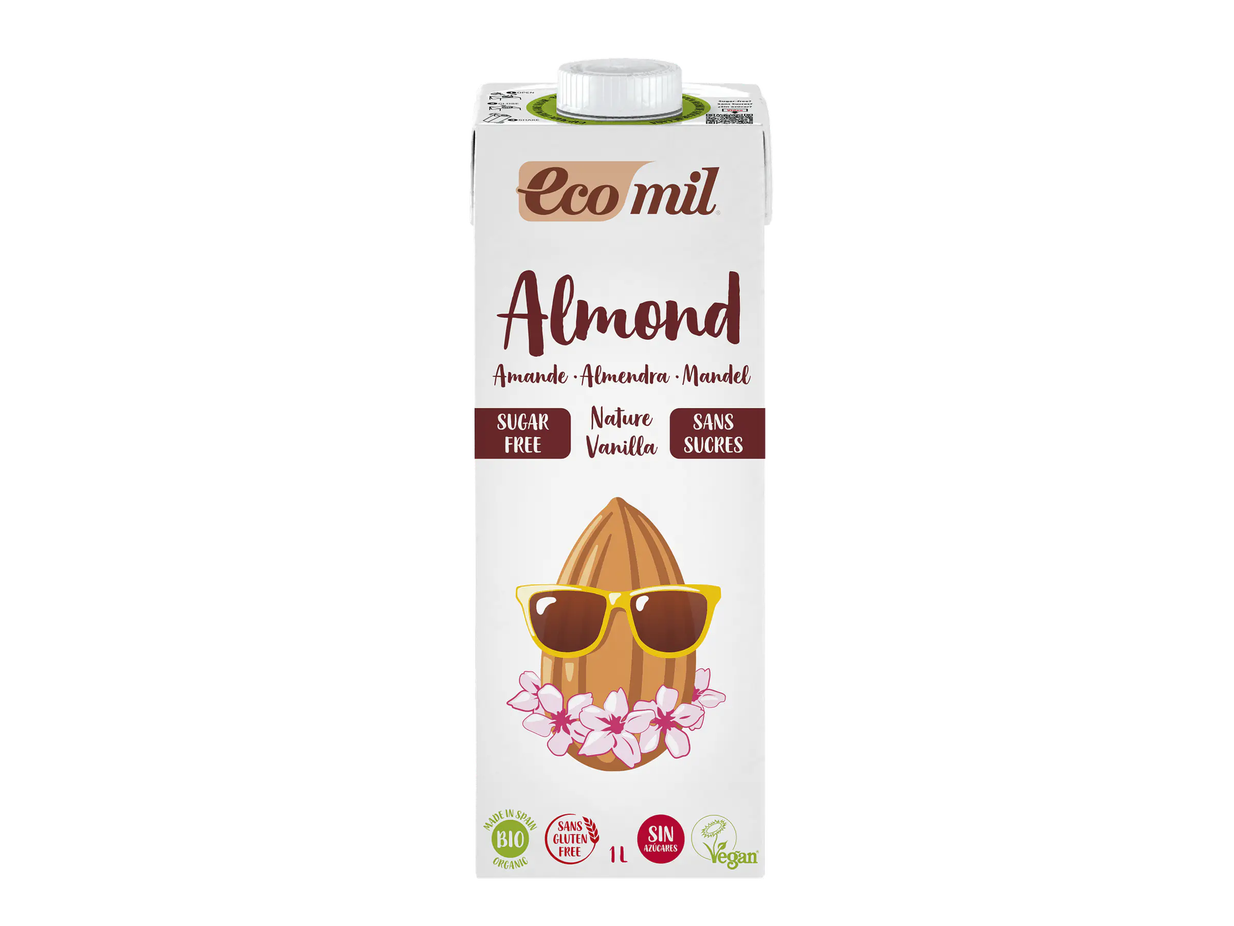 Bebida De Amêndoas Nature Baunilha 1 Lt Ecomil 1