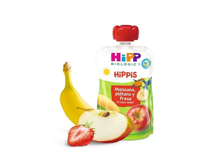 Puré De Maçã, Banana E Morangos Bio 100 G Hipp 1