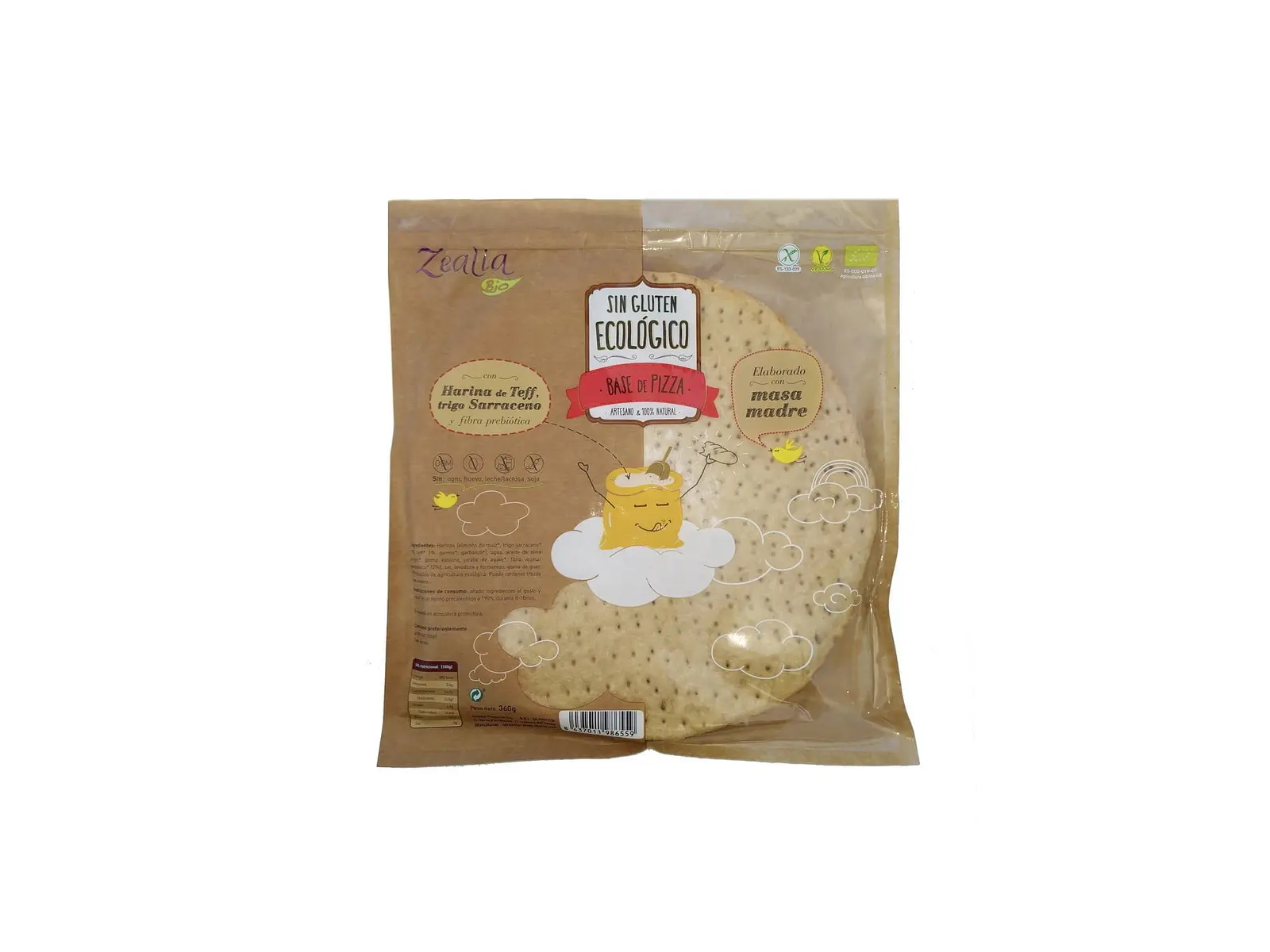 Base de Pizza Bio 380G Zealia 1