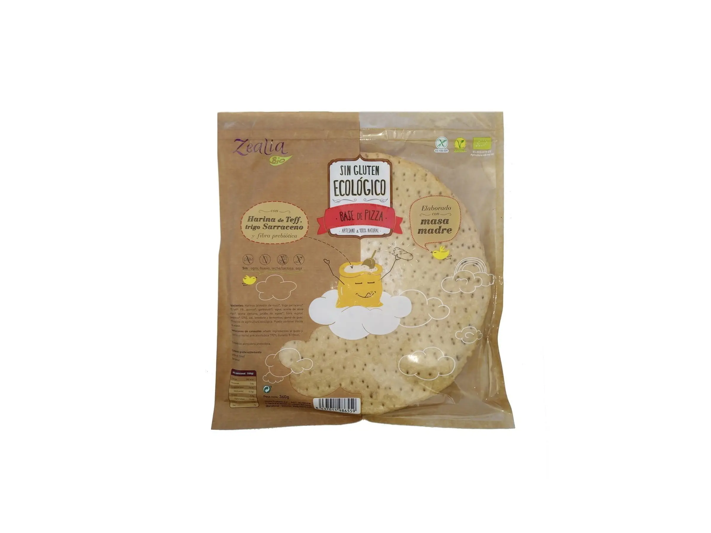 Base de Pizza Bio 380G Zealia 1