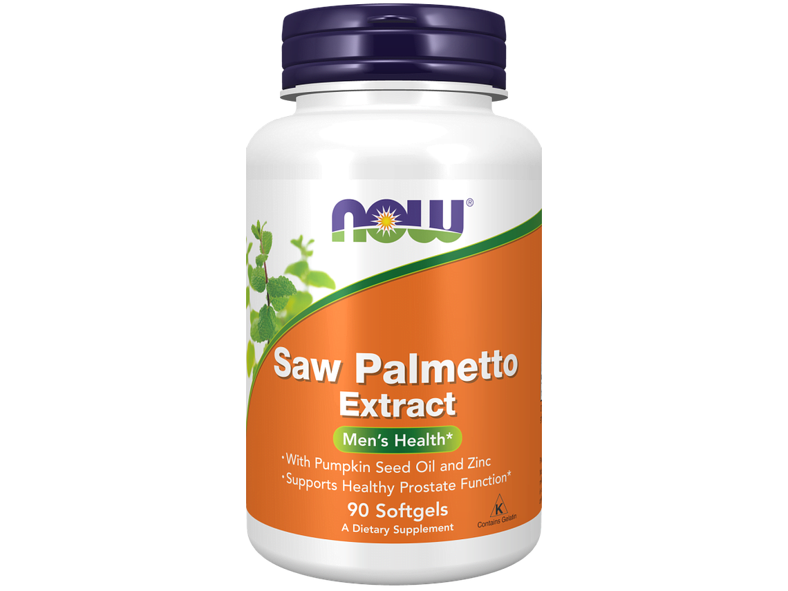 Saw Palmetto Extract (Zinc) 90 Softgels Now 1