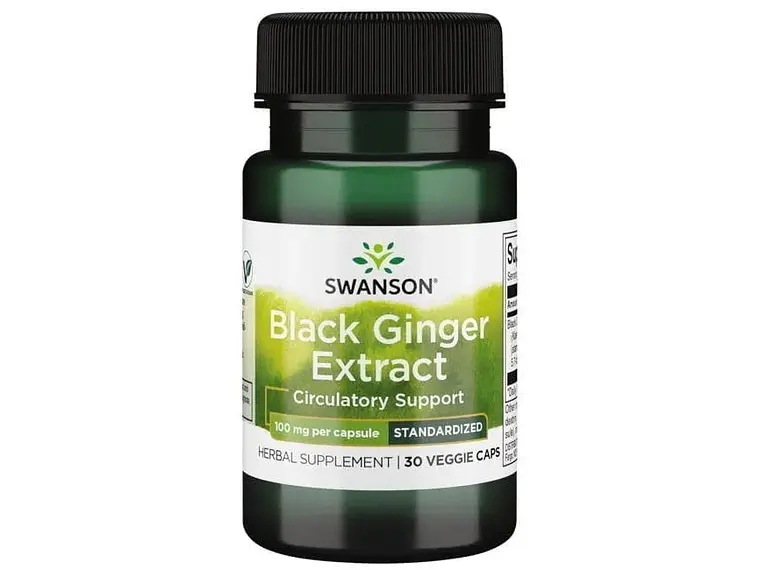 Black Ginger Extract 100 mg 30 Cápsulas Swanson 1