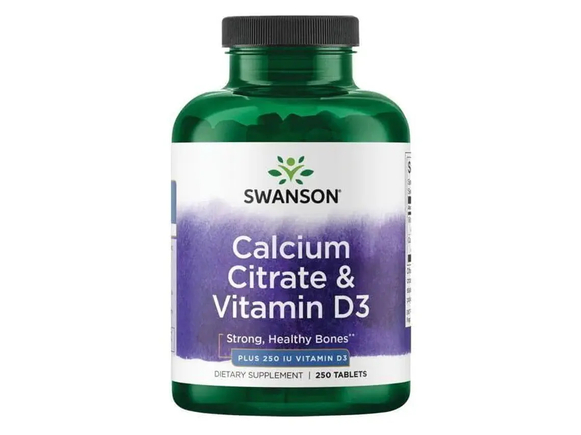 Calcium Citrate & Vitamin D3 250 Comprimidos Swanson 1
