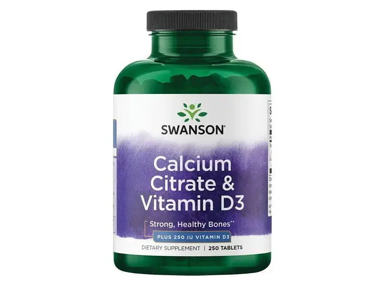 Calcium Citrate & Vitamin D3 250 Comprimidos Swanson 1