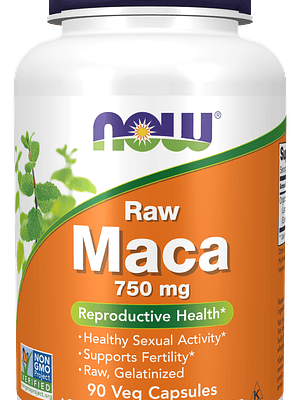 Maca 750 mg Raw 90 Cápsulas Vegetais Now