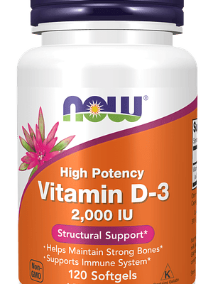 Vitamin D-3 2000 IU 120 Softgels Now
