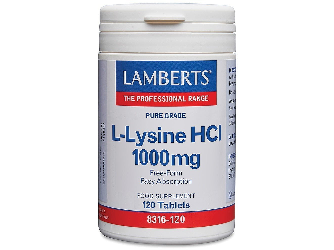 L-Lysine 1000mg 120 Comprimidos Lamberts 1