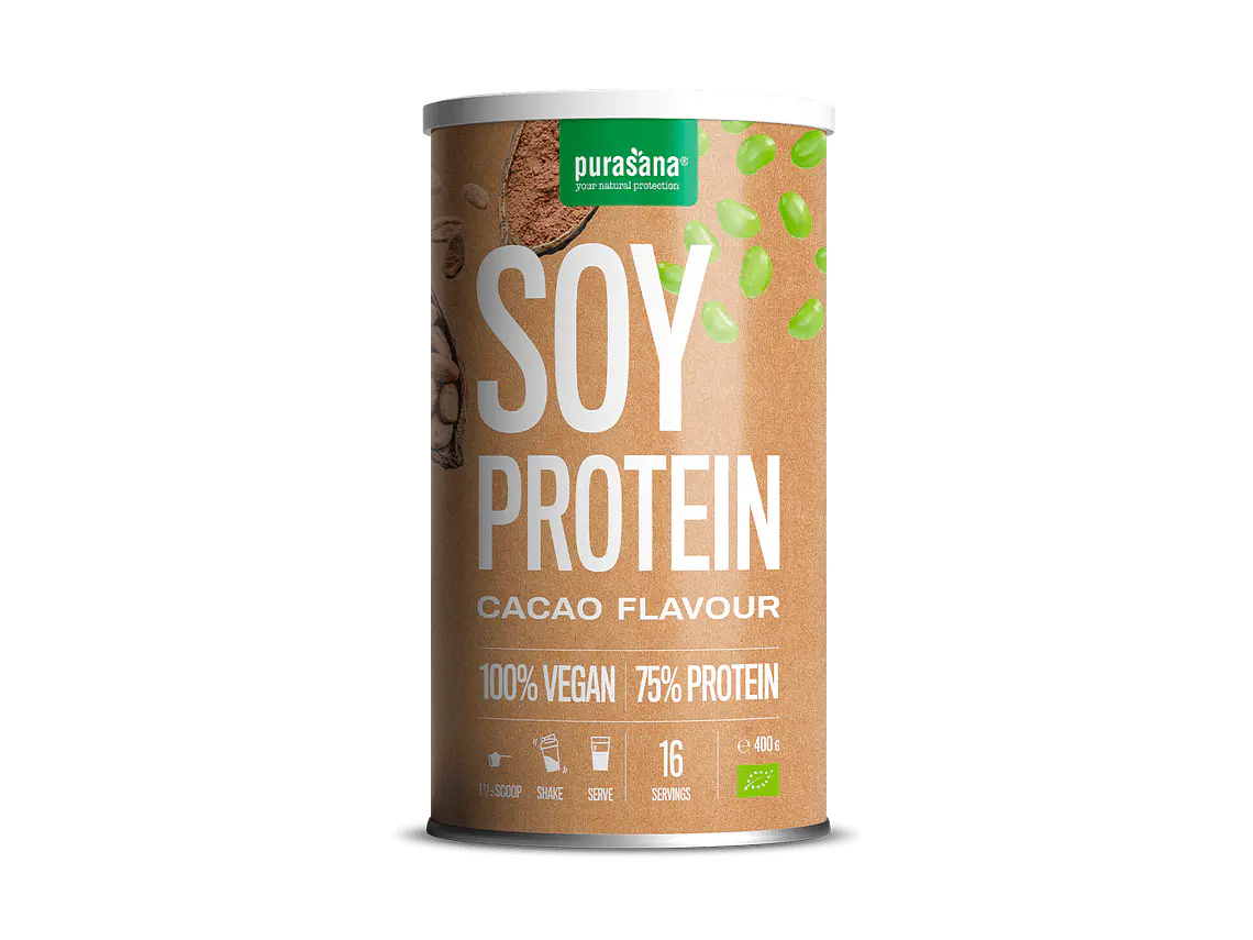 Proteína Soja-Cacau Vegan 400g Purasana 1