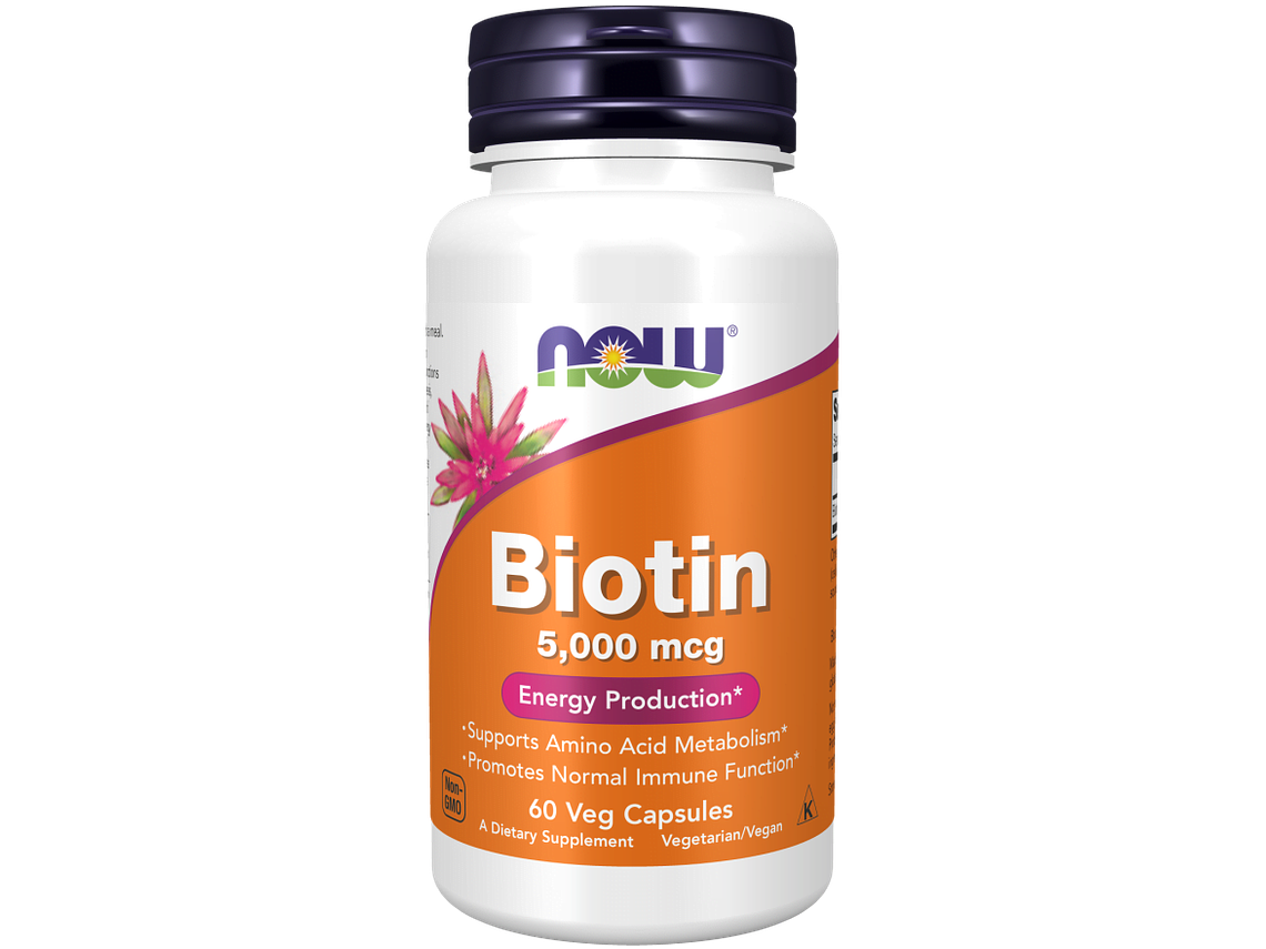 Biotin 5000 mcg 60 Cápsulas Now 1