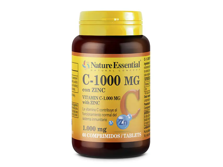 Vitamina C 1000 Mg+ Zinco 10 Mg 60 Comprimidos Nature essential 1