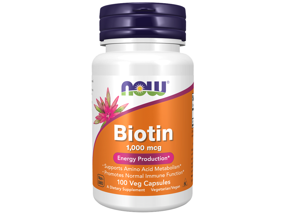 Biotin 1000 mcg 100 Veg Capsules Now 1