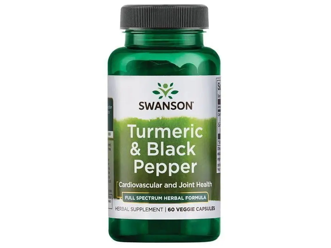 Turmeric & Black Pepper 60 Cápsulas  Swanson 1