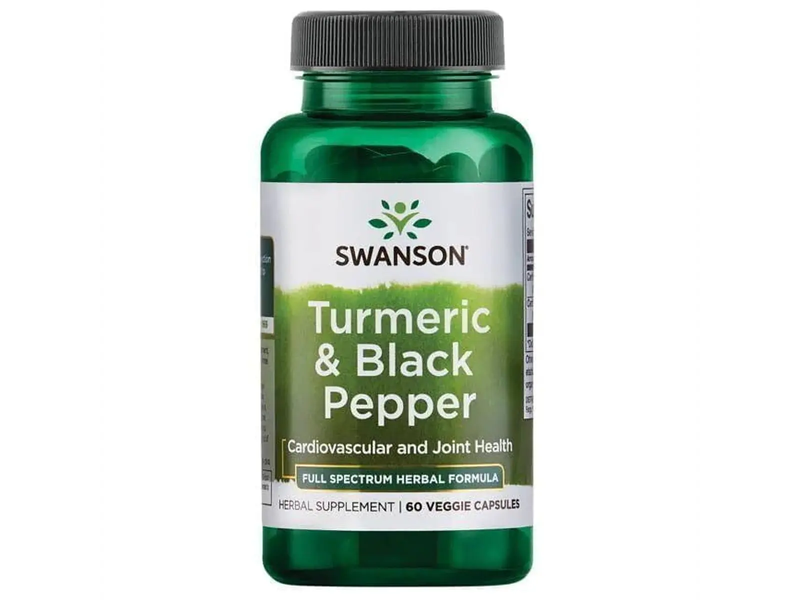 Turmeric & Black Pepper 60 Cápsulas  Swanson 1