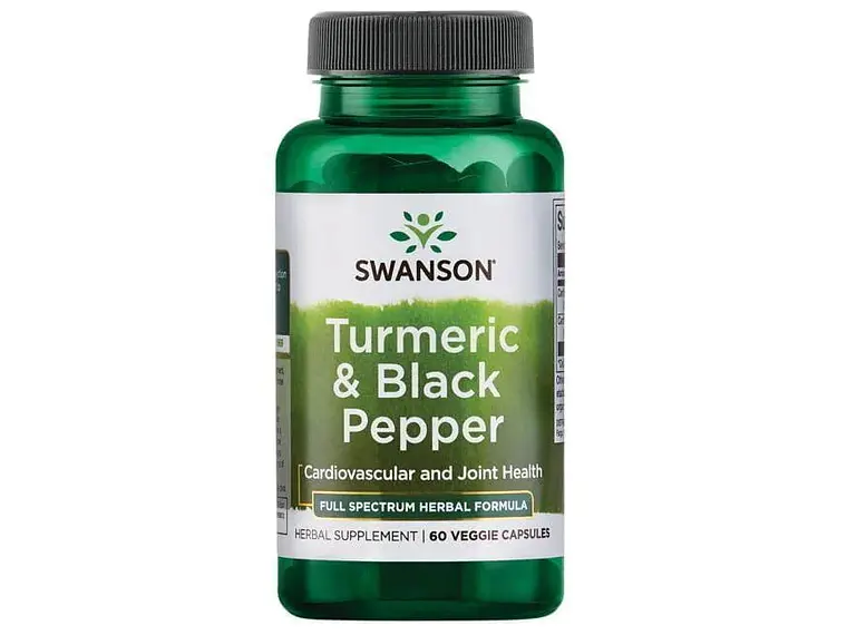Turmeric & Black Pepper 60 Cápsulas  Swanson 1