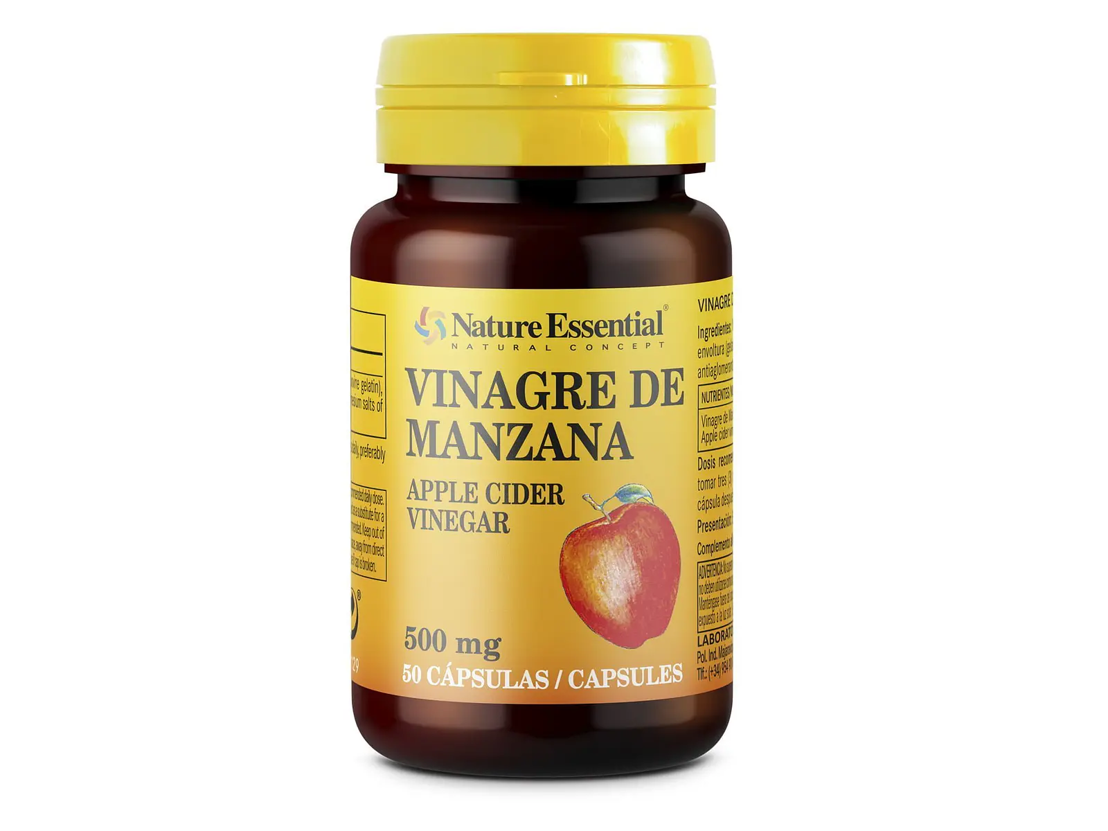 Vinagre de Maçã 500 mg 50 Cápsulas Nature Essential 1
