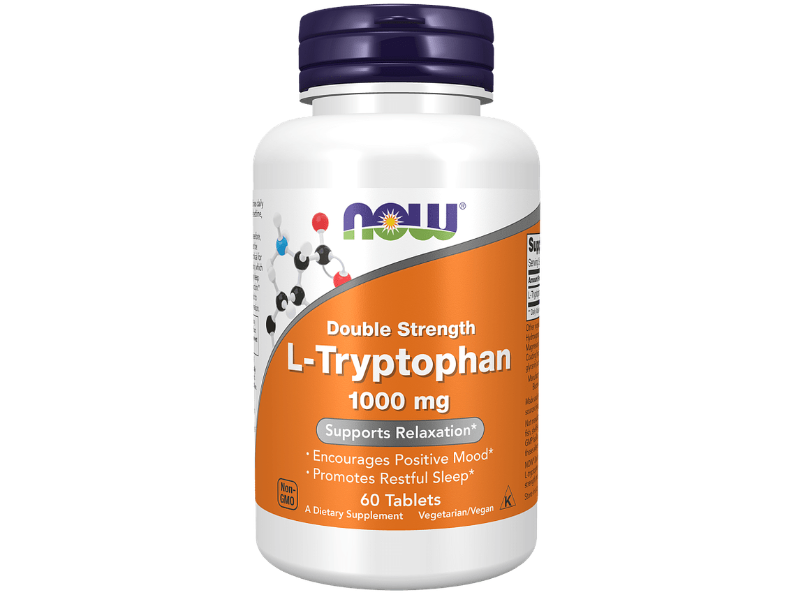 L-Tryptophan, Double Strength 1000 mg 60 Comprimidos Now 1