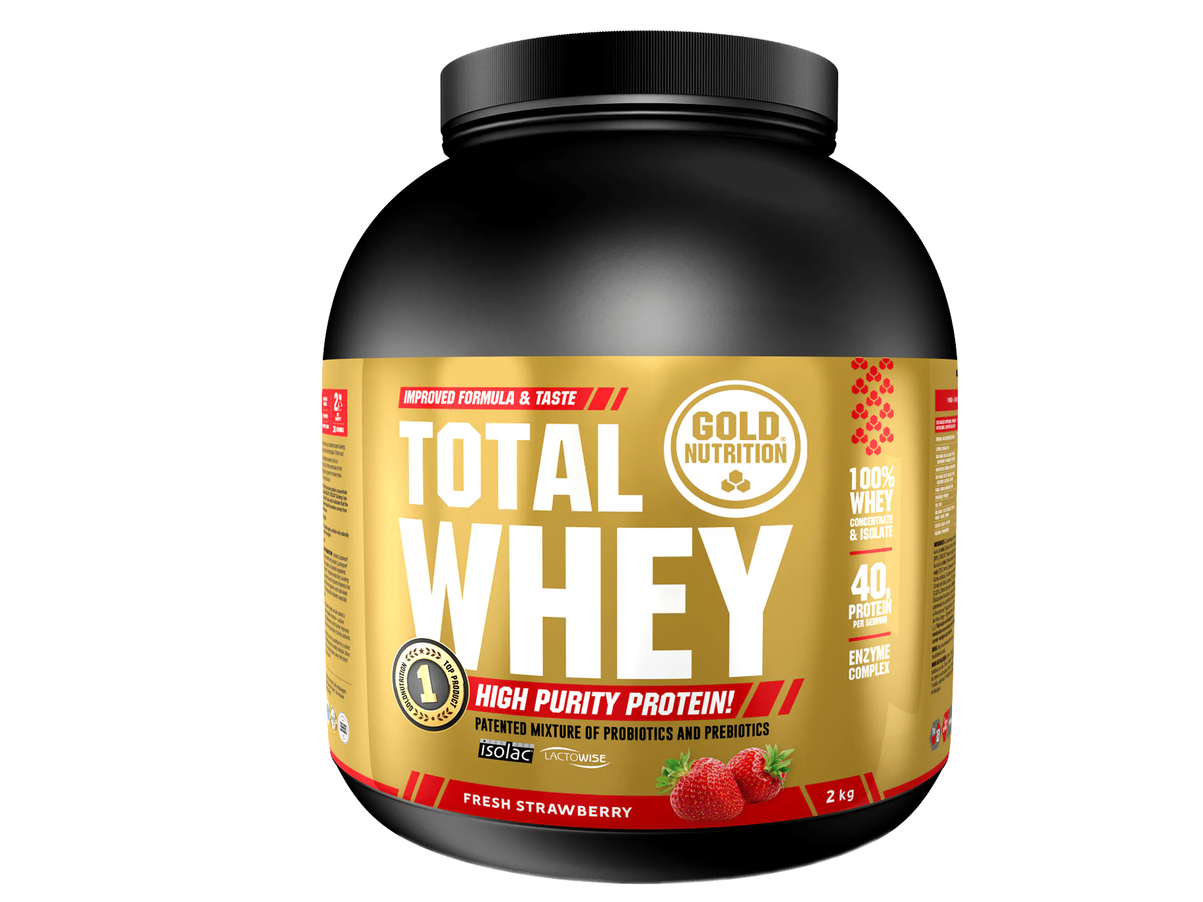 Total Whey 2 Kg Morango Gold Nutrition 1