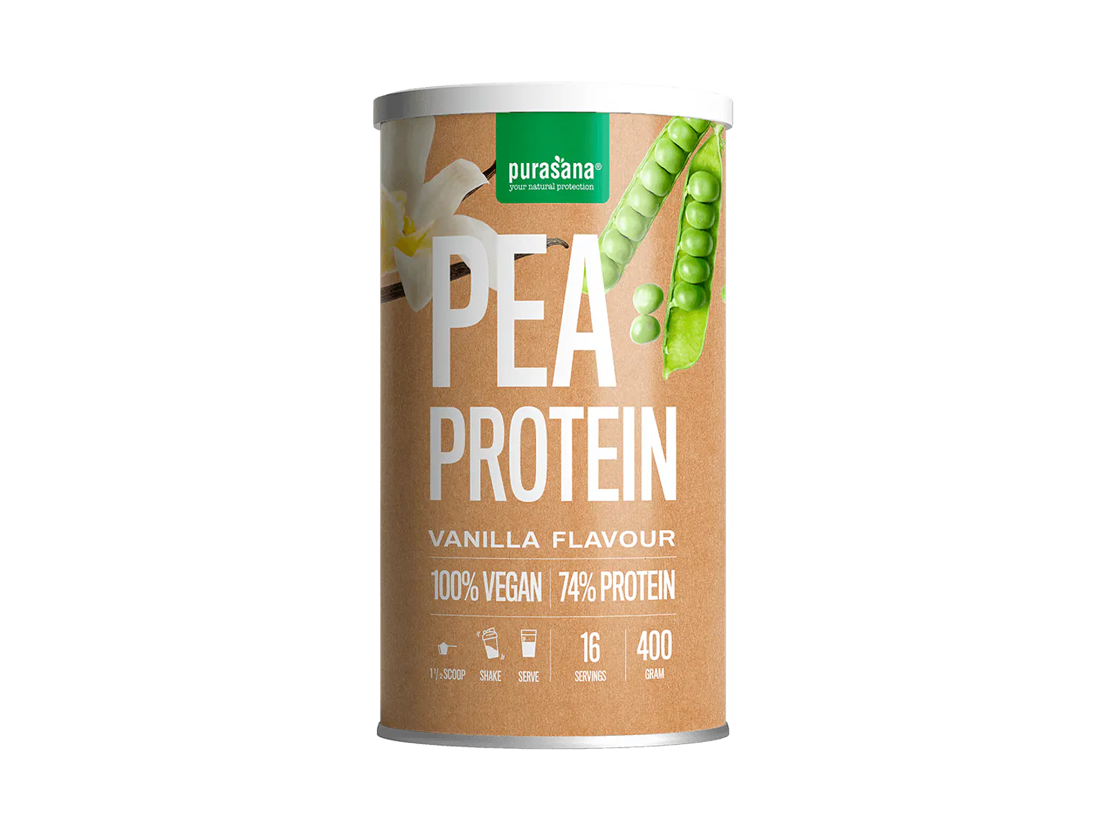 Proteína Ervilha-Baunilha Vegan 400g Purasana 1