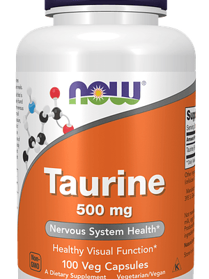 Taurine 500 mg 100 Cápsulas Now