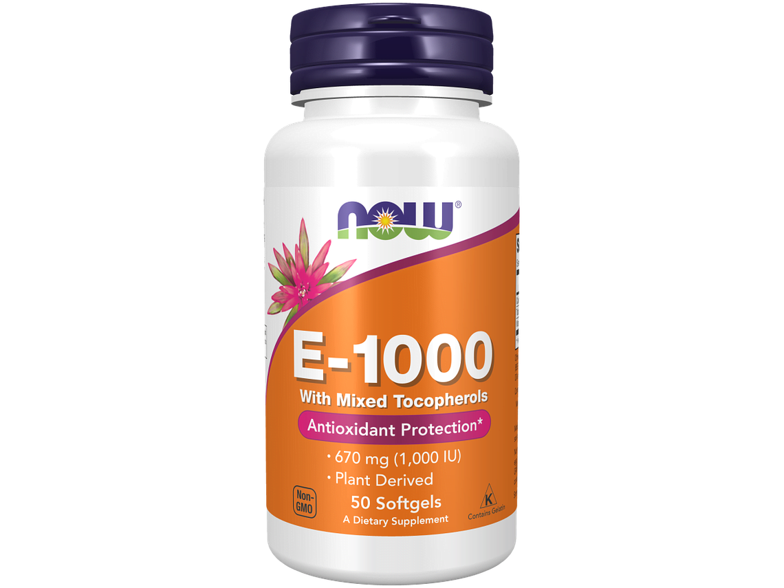 Vitamin E-1000 Mixed Tocopherols 50 Softgels Now 1