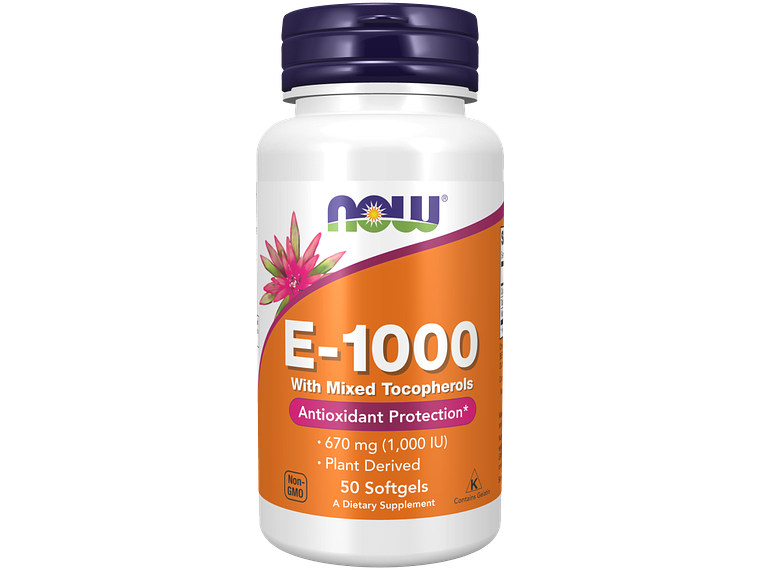 Vitamin E-1000 Mixed Tocopherols 50 Softgels Now 1