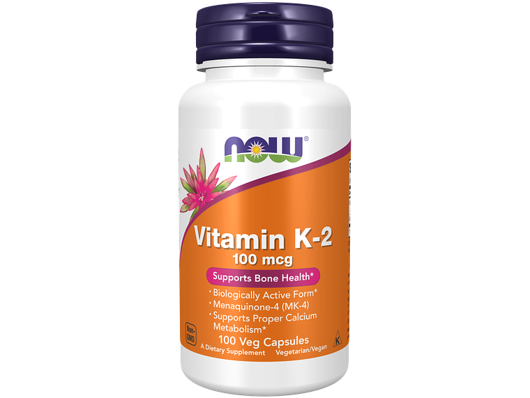 Vitamin K-2 100 mcg 100 Cápsulas Vegetais  Now 1