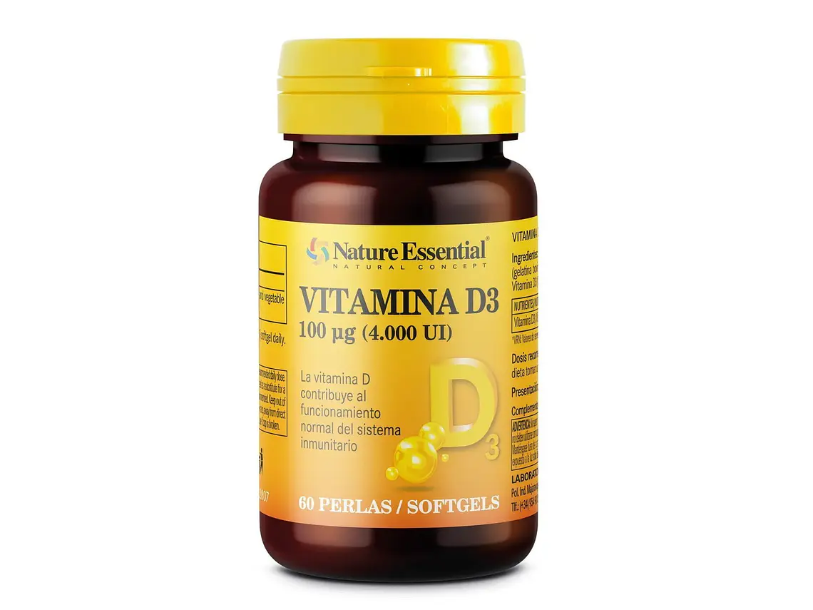 Vitamina D3 4000UI 60 Cápsulas Nature Essential 1
