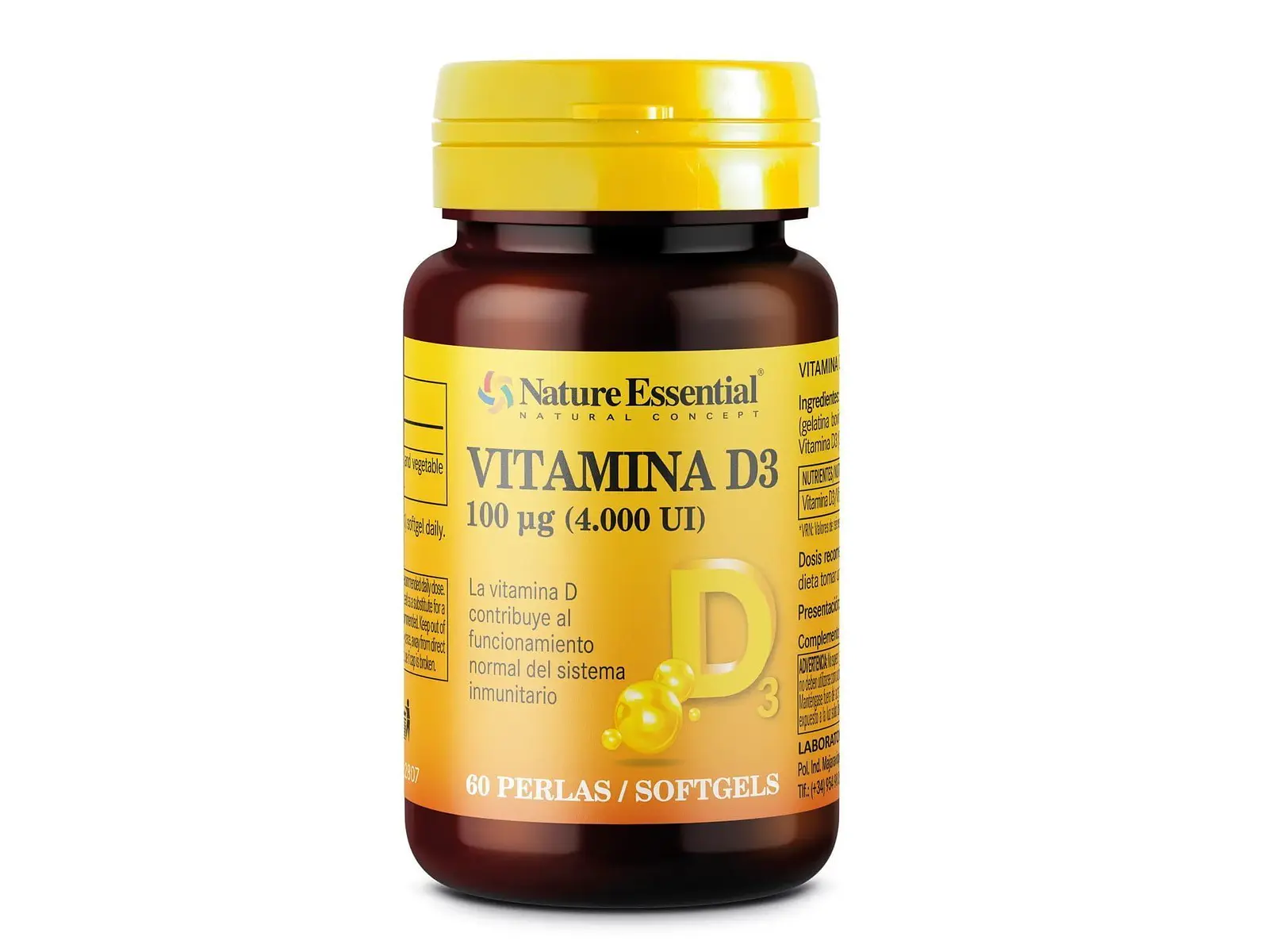 Vitamina D3 4000UI 60 Cápsulas Nature Essential 1