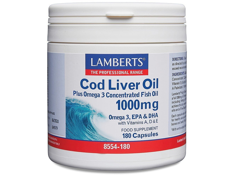 Cod Liver Oil 1000mg 180 Cápsulas Lamberts 1