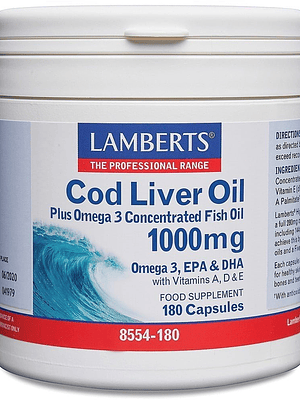 Cod Liver Oil 1000mg 180 Cápsulas Lamberts