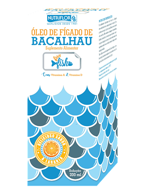 Fun Fish - Óleo De Fígado Bacalhau + Vitamina A, E, D 200 Ml Nutriflor