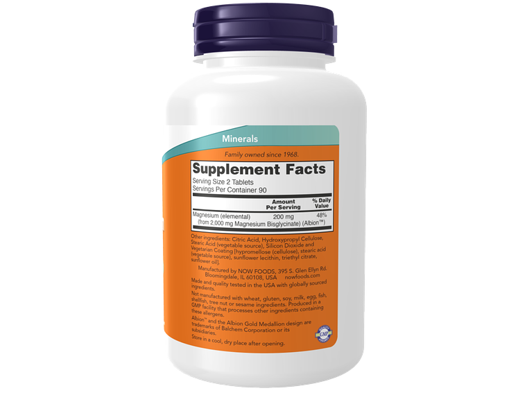 Magnesium Glycinate 180 Comprimidos Now 2