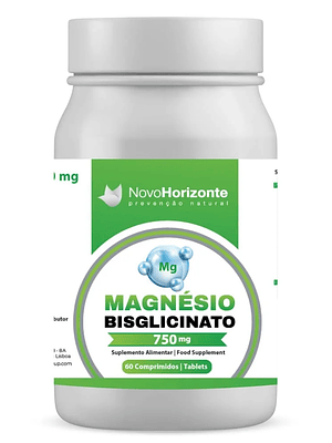 Magnésio Bisglicinato 750 mg 60 comprimidos Novo Horizonte