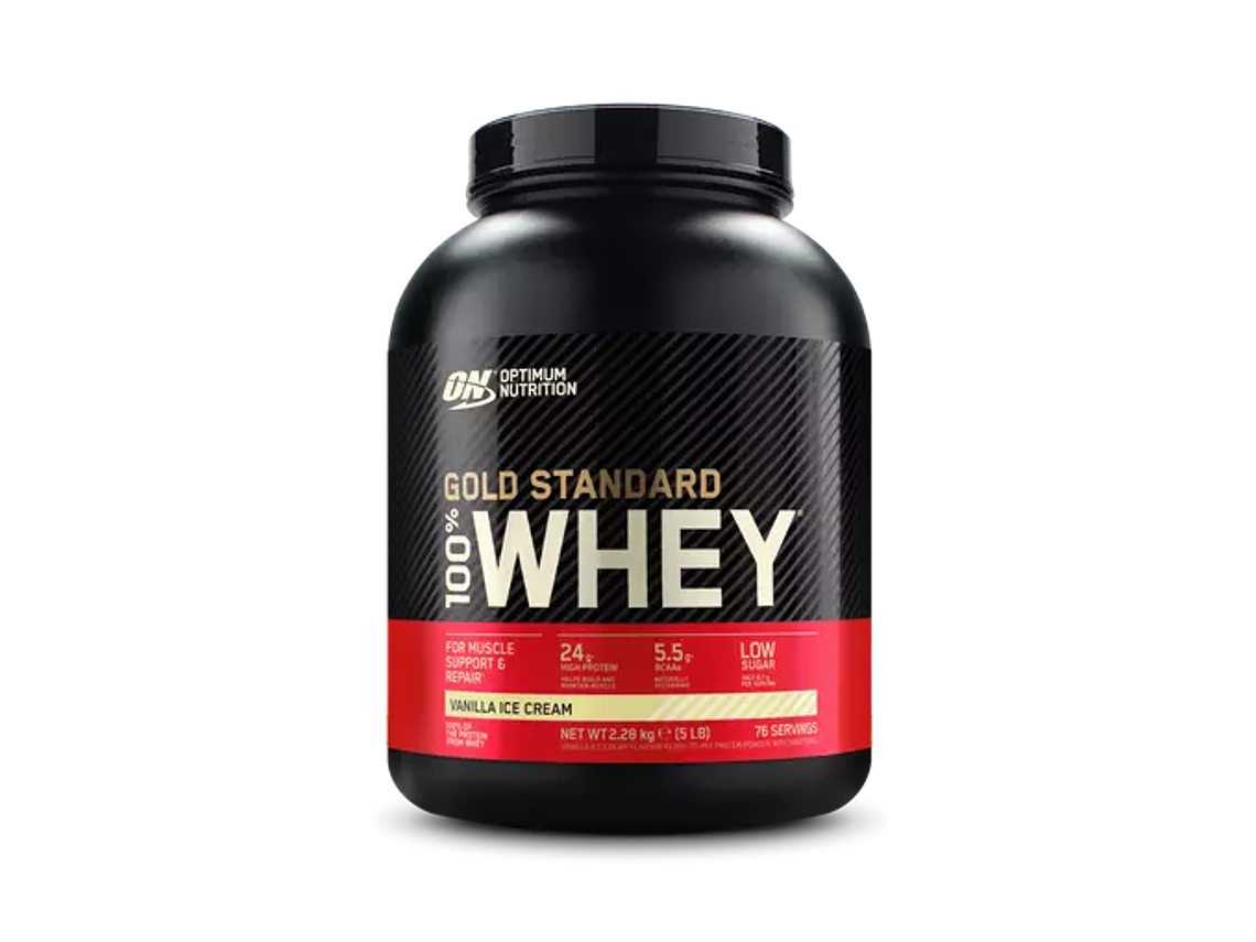 100% Whey Gold Standard  Gelado de Baunilha Optimum Nutrition 5