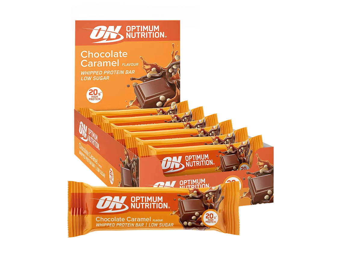WHIPPED BAR CHOCOLATE E CARAMELO 62 GR OPTIMUM NUTRITION 2