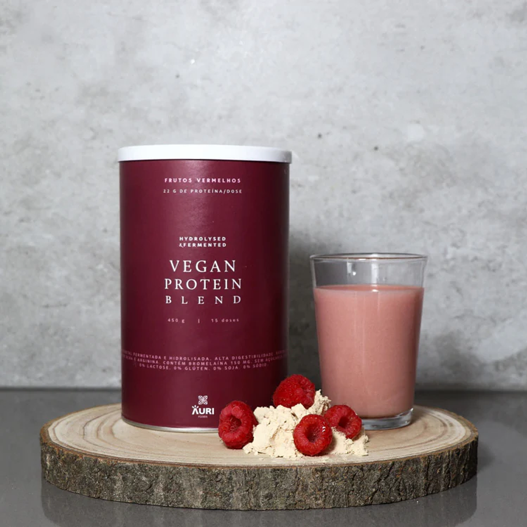 Proteína Vegetal e Hidrolizada Vegan Frutos vermelhos 450 gr. AURI FOODS 1