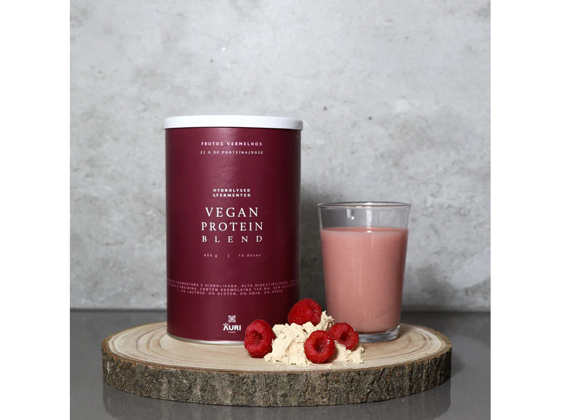 Proteína Vegetal e Hidrolizada Vegan Frutos vermelhos 450 gr. AURI FOODS 1