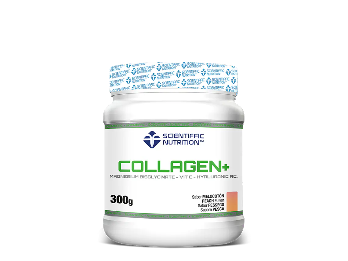 Colagénio + Magnésio Bisglycinato - Vit. C - Ácido Hyaluronic Pêssego 300gr. Scientiffic Nutrition 1