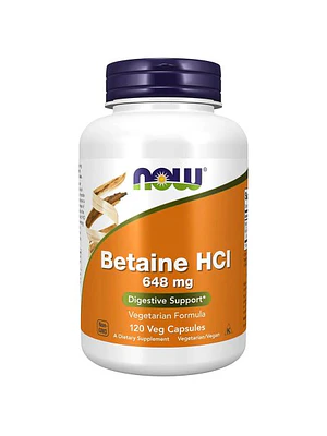 Betaine HCl 648 mg 120 Cápsulas Now