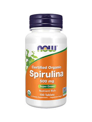Spirulina 500 mg 100 Comprimidos Now