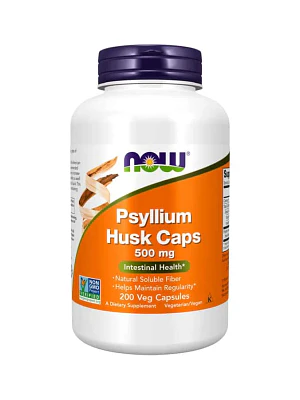 Psyllium Husk Caps 500 mg 200 Veg Capsules Now