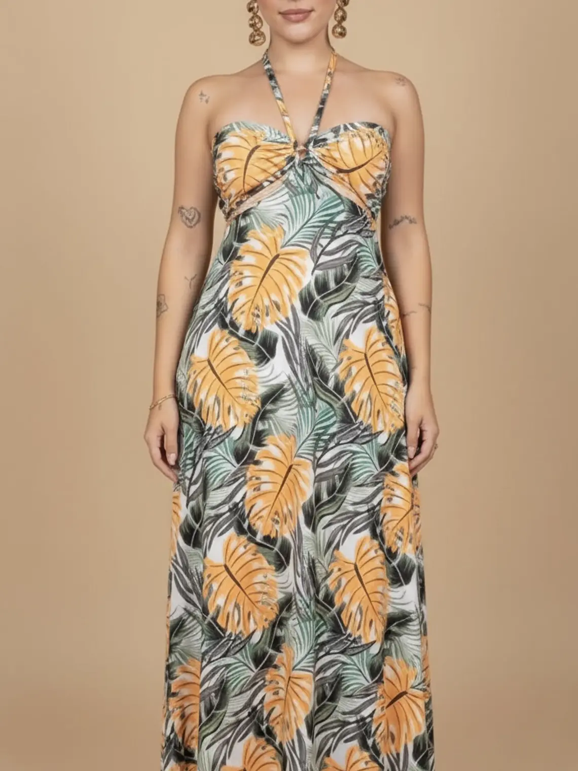 VESTIDO STRAPLESS ESTAMPADO BRASILEÑO 1