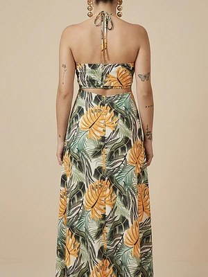 VESTIDO STRAPLESS ESTAMPADO BRASILEÑO