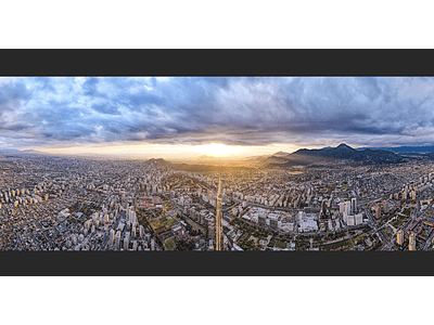 Panoramic Santiago sunset photo 0140