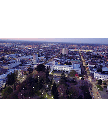 Aerial video Chillan night center 2