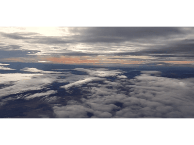 Video from airplane # 11 between clouds