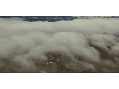 Video from plane # 13 on the clouds in extreme south