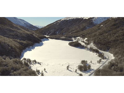 Aerial Video Aysén Winter # 11 (frozen chiguay lake)