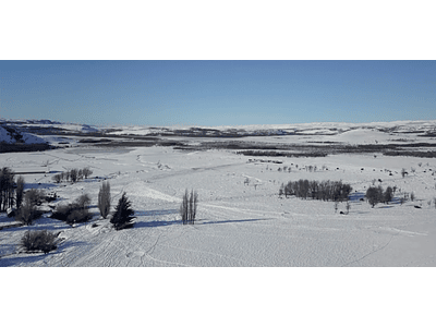 Aerial Video Aysén Winter # 22 (fields in winter)