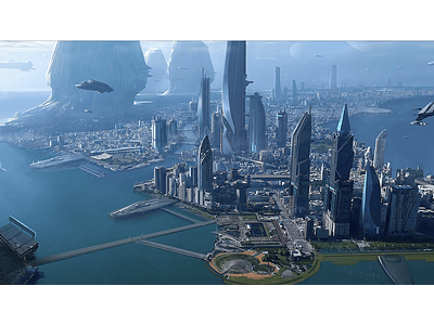 aerial image artificial intelligence city SCFI n001